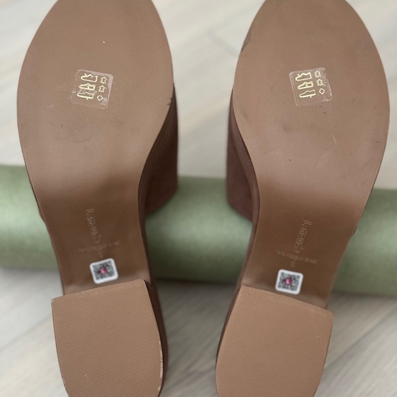 Larroude Miso Chunky Platform Block Heel Clog Sandals Chocolate Suede Size 9 - Picture 11 of 11